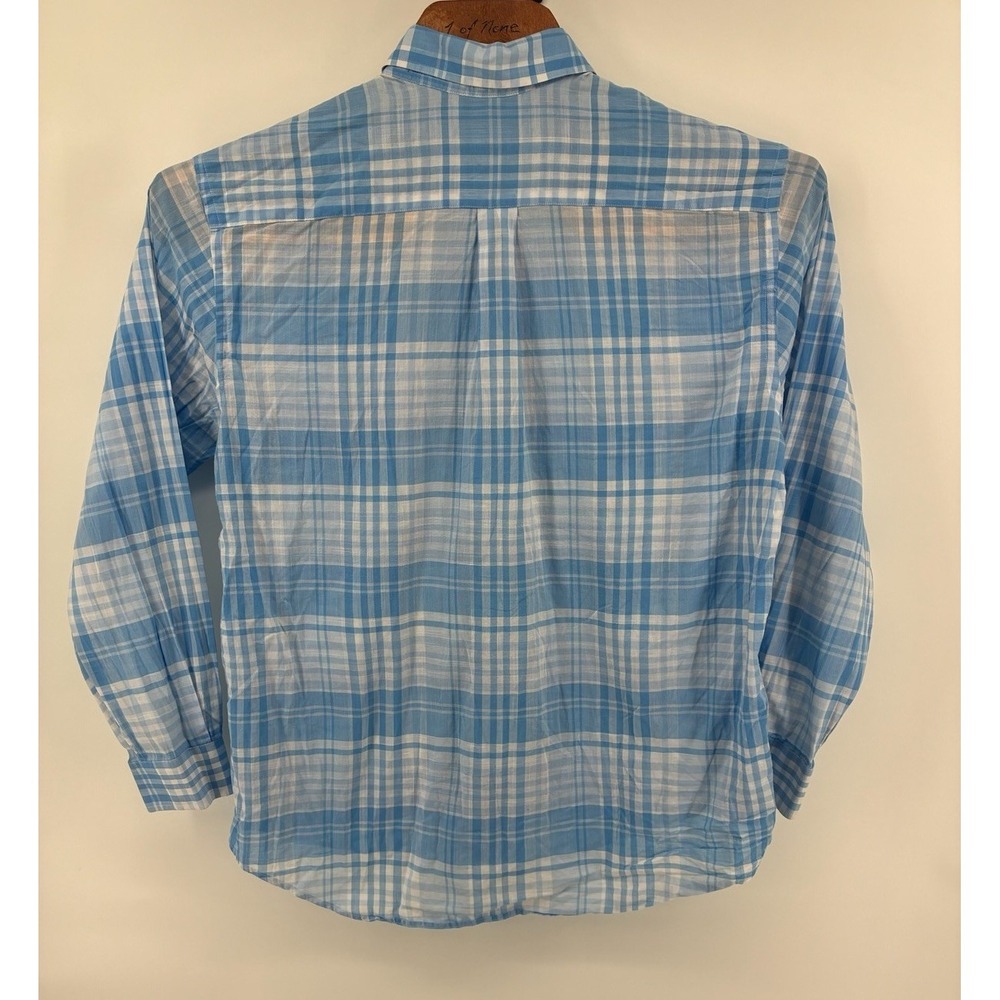 Vineyard Vines Tucker Shirt Large Blue Plaid Button Down Whale Logo 100% Cotton - Picture 3 of 7